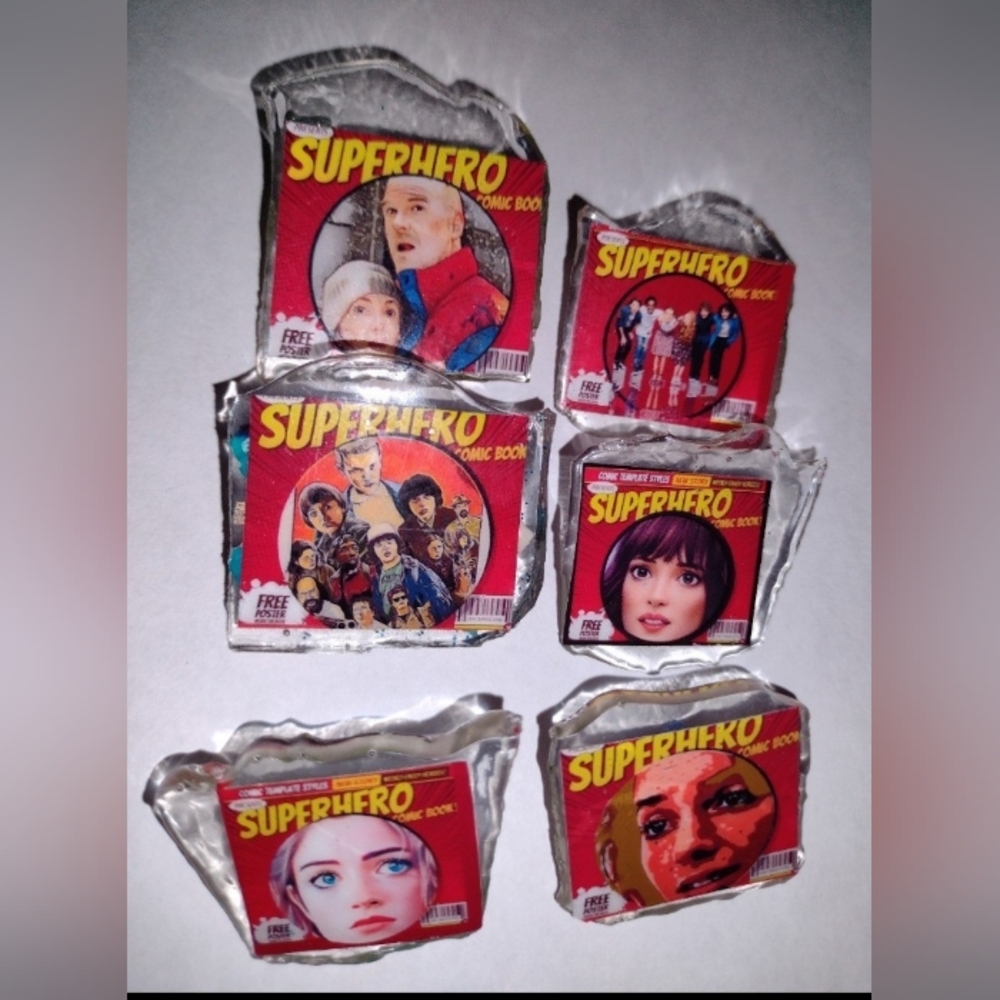 Bundle STRANGER THINGS COMIC ART PINS. (Joyce & Hop Pin Has Sold! )